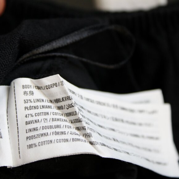 Abercrombie & Fitch x Tia Booth Black Linen Poof Sleeve Crop Top Size Large - Picture 4 of 5